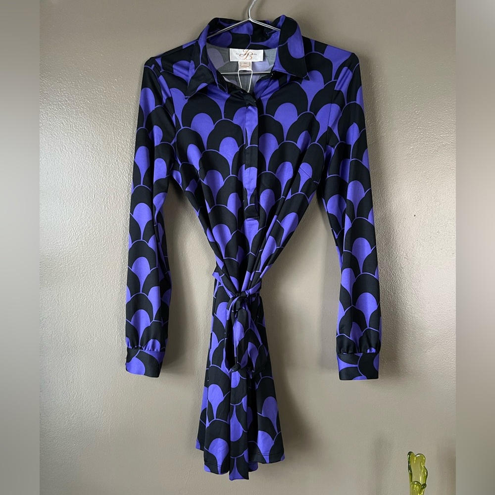 JB by Julie Brown Long Sleeve Purple and Black Dress